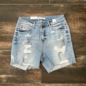 Judy Blue 1XL high waist distressed shorts